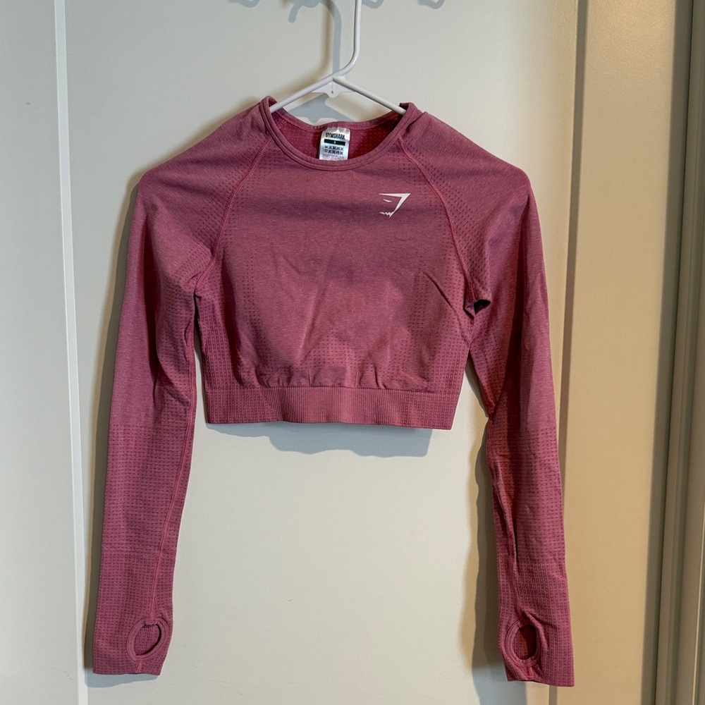 Gymshark Dusty Rose Long Sleeve Crop Top